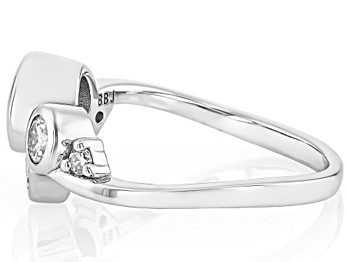 Moissanite Round 6mm Rhodium Over Sterling Silver Ring 0.98ctw - Size 6