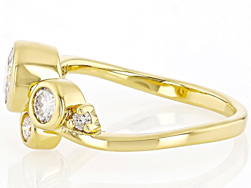 Moissanite Round 6mm 14k Yellow Gold Over Sterling Silver Ring 0.98ctw - Size 6