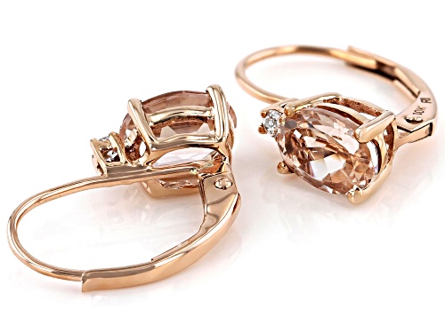 1.30ctw Cor-de-Rosa Morganite™ With 0.04ctw Diamond Accent 10k Rose Gold Earrings