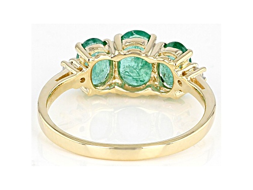 Green Emerald 10k Yellow Gold Ring 1.37ctw - Size 7