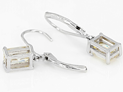 2.80ctw Strontium Titanate Rhodium Over Sterling Silver Solitaire Earrings