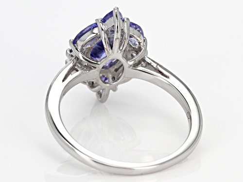 1.99ctw mixed shape Tanzanite sterling silver ring - Size 9