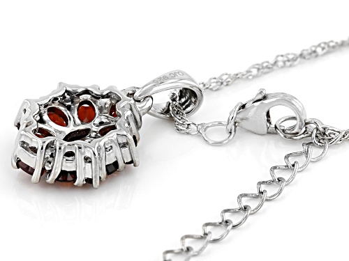 1.71ctw Mixed Shaped Vermelho Garnet™ Rhodium Over Sterling Silver Pendant With Chain