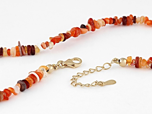 Approximately 25.00ctw Free Form Mexican Fire Opal 18k Yellow Gold Over Sterling Silver Necklace - Size 18