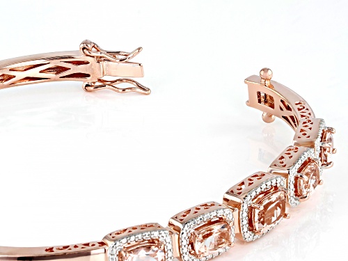2.33ctw cushion PINK MORGANITE 18K ROSE GOLD OVER STERLING SILVER BRACELET - Size 8