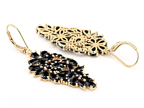 7.37ctw Mixed Shapes Black Spinel 18K Yellow Gold Over Sterling Silver Earrings