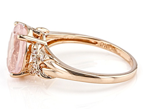 2.83ct Rose Quartz With 0.10ctw White Zircon 18k Rose Gold Over Sterling Silver Ring. - Size 8