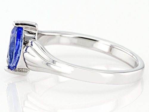 0.61ct Marquise Kyanite Rhodium Over Sterling Silver Solitaire Ring - Size 8