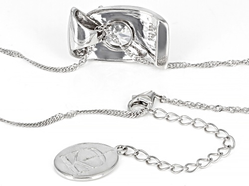 Koadon® 7.70ctw Bella Luce® White Diamond Simulants Rhodium Over Sterling Silver Pendant With Chain