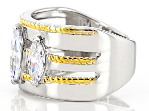 Koadon® Bella Luce® 2.95ctw White Diamond Simulant Platinum And Eterno™ Yellow Over Silver Ring - Size 6