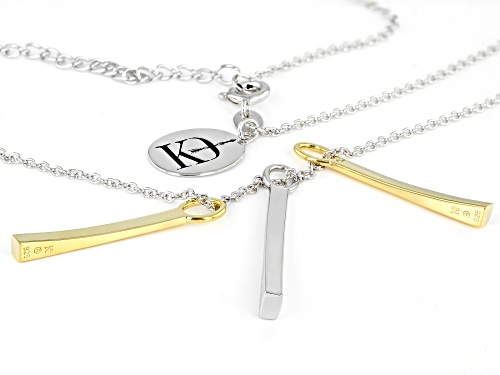 Koadon® Rhodium And Eterno™  18k Yellow Gold Over Sterling Silver Pendant With Chain