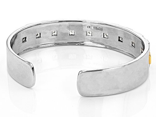 Koadon® Bella Luce® 6.38ctw Rhodium & Eterno™ 18k Yellow Gold Over Silver Checkmate Bangle