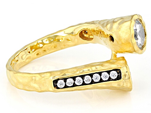 Koadon® Bella Luce® 3.00ctw White Diamond Simulant 18k Yellow Gold Over Bronze & Black Rhodium Ring - Size 12