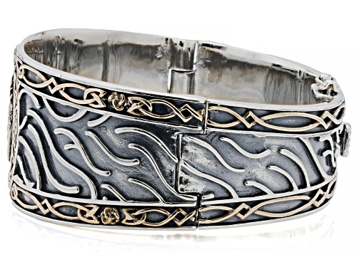 Keith Jack™ Sterling Silver & Bronze Cernunnos Hinged Cuff Bracelet - Size 8