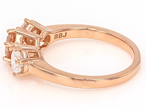 0.65ct Morganite With 1.39ctw Strontium Titanate 18k Rose Gold Over Sterling Silver Ring - Size 10