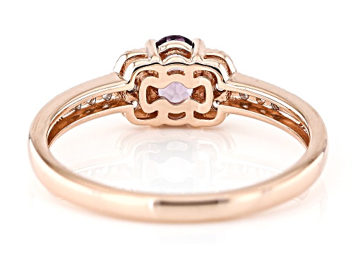 0.42ct Purple Spinel With 0.11ctw White Zircon 10k Rose Gold Ring - Size 9
