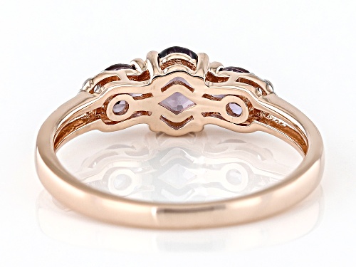 0.86ctw Purple Spinel With 0.06ctw White Zircon 10k Rose Gold Ring - Size 8