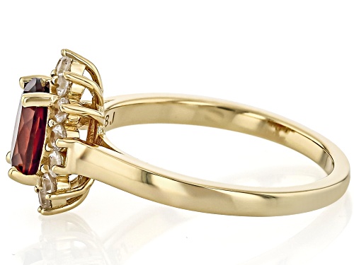 1.16ct Vermelho Garnet™ With 0.60ctw White Zircon 18k Yellow Gold Over Sterling Silver Ring - Size 10