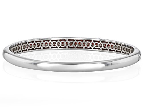 3.57ctw Round Vermelho Garnet™ Rhodium Over Sterling Silver Bangle Bracelet - Size 7.5
