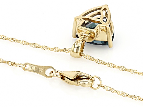 2.50ct Lab Created Alexandrite With 0.02ctw White Diamond 10k Yellow Gold Pendant With Chain