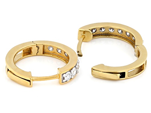 Prazana® Lab-Grown Diamonds 1.00ctw White Diamond 14k Yellow Gold Over Silver Huggie Earrings, H SI