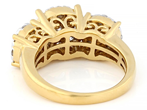 Prazana® Lab-Grown Diamonds 1.50ctw White Diamond 14k Yellow Gold Over Silver Cluster Ring, H SI - Size 8