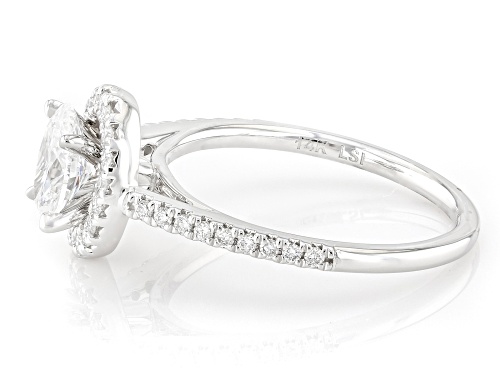 Prazana® Lab-Grown Diamonds 1.00ctw Oval And Round White Diamond 14K White Gold Halo Ring, F SI - Size 7