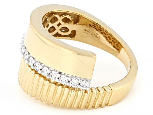 Prazana® Lab-Grown Diamonds 0.30ctw White Diamond 14k Yellow Gold Over Silver Bypass Ring, F-G SI - Size 7