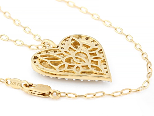 Prazana® Lab-Grown Diamonds 0.75ctw White Diamond 14k Yellow Gold Over Silver Heart Pendant, F-G SI