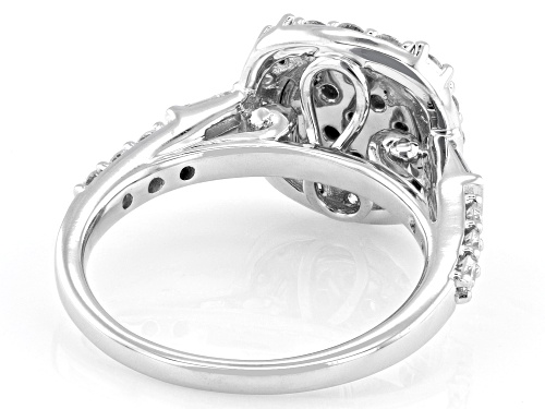Prazana® Lab-Grown Diamonds 1.00ctw White Diamond Rhodium Over Sterling Silver Cluster Ring, F-G SI - Size 7