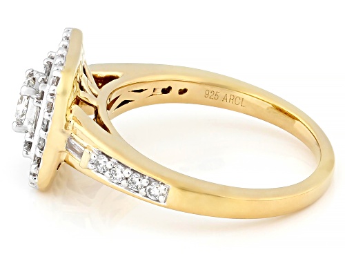 Prazana® Lab-Grown Diamonds 0.75ctw White Diamond 14k Yellow Gold Over Silver Cluster Ring, F-G SI - Size 10