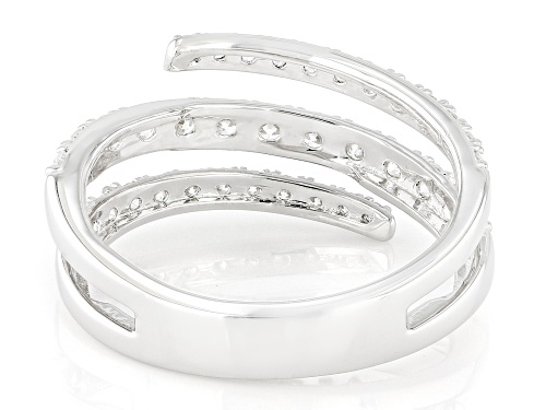 Prazana® Lab-Grown Diamonds 1.00ctw White Diamond Rhodium Over Silver Bypass Ring, H SI1 - Size 6