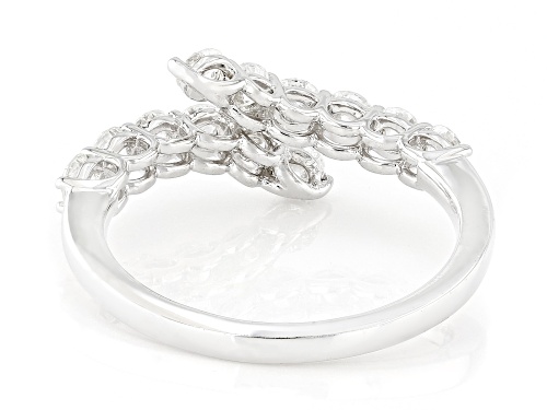 Prazana® Lab-Grown Diamonds 1.00ctw White Diamond Rhodium Over Silver Bypass Ring, H SI1 - Size 8
