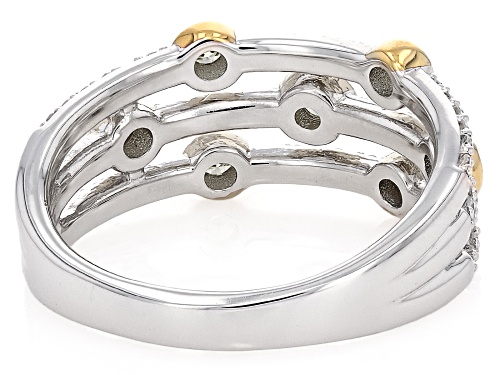 Prazana® Lab-Grown Diamonds 0.50ctw Yellow and White Diamond Rhodium Over Silver Ring, H SI1 - Size 5