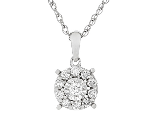 Prazana® Lab-Grown Diamonds 1.00ctw Diamond Rhodium Over Sterling Silver Pendant & Earring Set, H SI