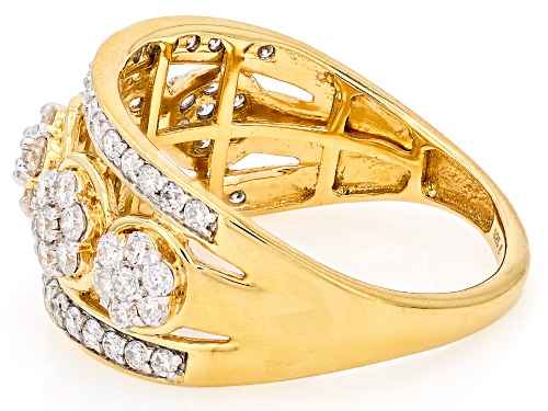 Prazana® Lab-Grown Diamonds 1.00ctw White Diamond 14K Yellow Gold Over Sterling Silver Ring, H SI1 - Size 10