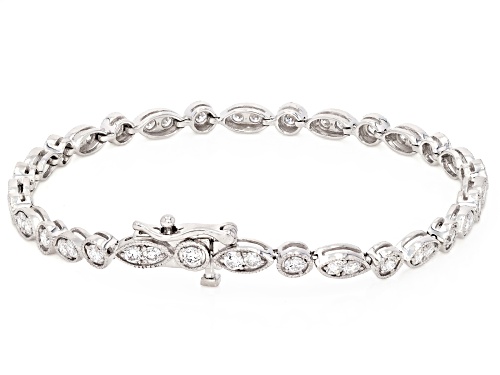 Prazana® Lab-Grown Diamonds 2.00ctw White Diamond Rhodium Over Sterling Silver Bracelet, H SI1 - Size 7