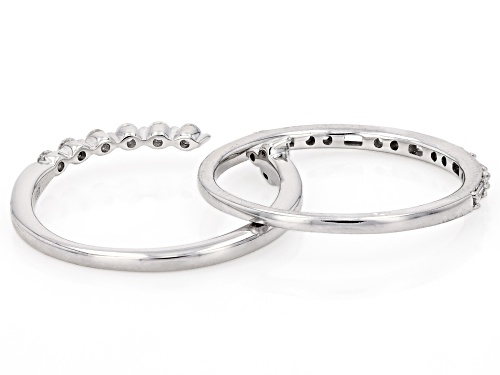 Prazana® Lab-Grown Diamonds 0.33ctw White Diamond Rhodium Over Sterling Silver Set of 2 Rings, H SI1 - Size 10