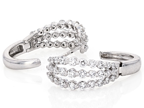 Prazana® Lab-Grown Diamonds 1.00ctw White Diamond Rhodium Over Sterling Silver Earrings, H SI