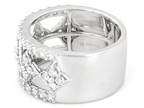 Prazana® Lab-Grown Diamonds 1.15ctw Round White Diamond Rhodium Over Sterling Silver Ring, G-H VS - Size 7