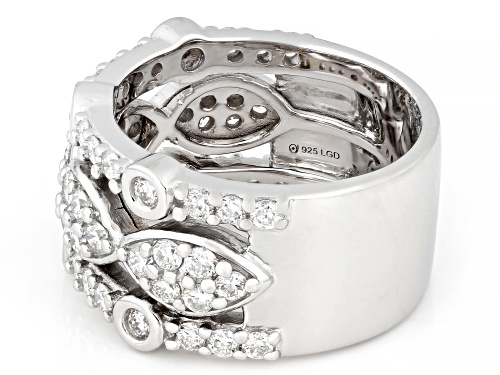 Prazana® Lab-Grown Diamonds 1.35ctw Round White Diamond Rhodium Over Sterling Silver Ring, G-H VS - Size 6