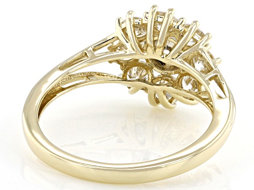 Prazana® Lab-Grown Diamonds 1.00ctw Round White Lab-Grown Diamond 10k Yellow Gold Cluster Ring, H SI - Size 5