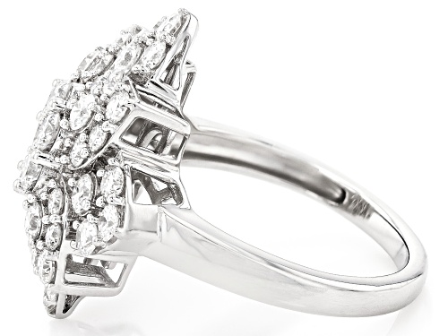 Prazana® Lab-Grown Diamonds 2.00ctw White Diamond Rhodium Over Sterling Silver Flower Ring, H SI - Size 7