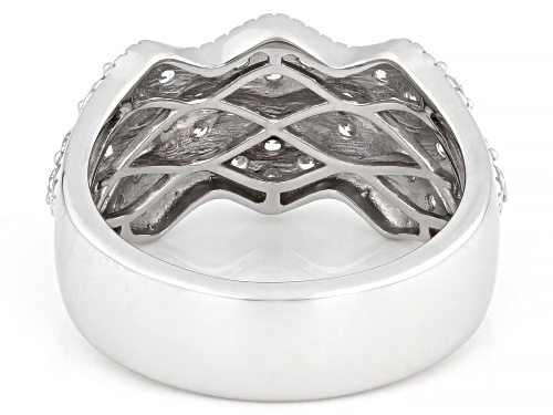 Prazana® Lab-Grown Diamonds 1.35ctw White Diamond Rhodium Over Sterling Silver Band Ring, G-H VS - Size 7