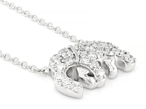 Prazana® Lab-Grown Diamonds 1.25ctw Diamond Rhodium Over Sterling Silver Elephant Necklace, G-H VS - Size 18