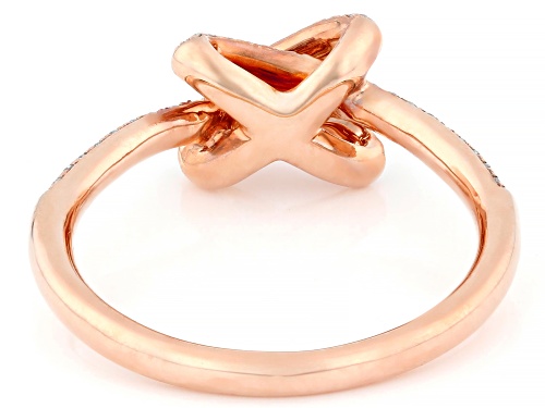 Prazana® Lab-Grown Diamonds 0.33ctw Round White Diamond 10k Rose Gold Knot Ring, F SI - Size 8