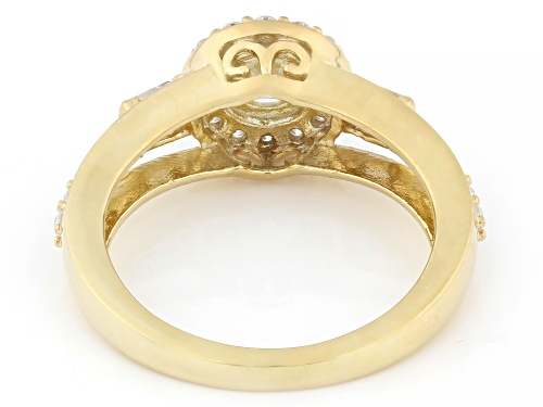 Prazana® Lab-Grown Diamonds 1.00ctw White Diamond 14K Yellow Gold Over Silver Halo Ring, G-H SI - Size 9