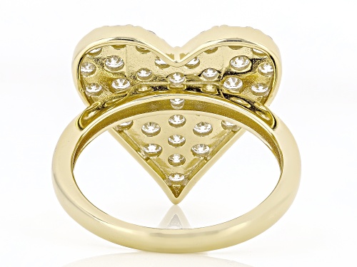 Prazana® Lab-Grown Diamonds 1.30ctw White Diamond 14K Yellow Gold Over Silver Heart Ring, H SI - Size 7