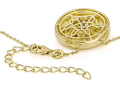 Prazana® Lab-Grown Diamonds 1.00ctw Diamond 18K Yellow Gold Over Silver Paw Print Pendant, G-H VS