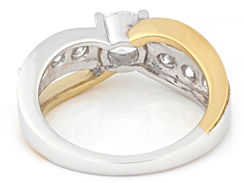 Prazana® Lab-Grown Diamonds 1.40ctw Diamond Rhodium and 14K Yellow Gold Over Silver Ring, H SI - Size 7